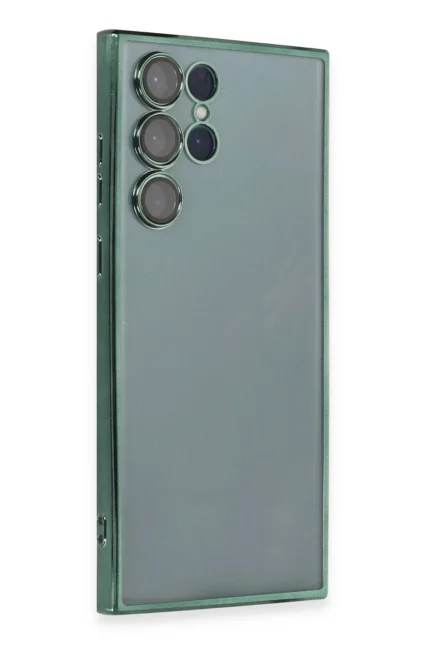 Uray store Samsung Galaxy S22 Ultra Kılıf Razer Lensli Silikon - Yeşil