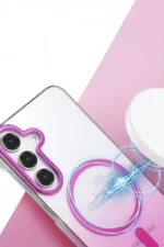 Uray store Samsung Galaxy S23 FE Glossy Magsafe Kapak - Pembe - Görsel 2
