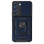 Uray store Samsung Galaxy S23 Kılıf Pars Lens Yüzüklü Silikon - Lacivert