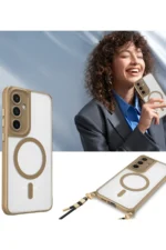 Uray store Samsung Galaxy S23 Plus Kılıf Enka Magsafe Silikon Kılıf - Siyah - Görsel 3