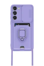 Uray store Samsung Galaxy S23 Plus Kılıf Zuma Kartvizitli Yüzüklü Silikon - Lila - Görsel 2