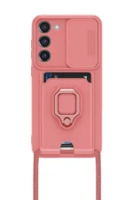 Uray store Samsung Galaxy S23 Plus Kılıf Zuma Kartvizitli Yüzüklü Silikon - Pembe - Görsel 2