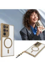Uray store Samsung Galaxy S23 Ultra Kılıf Enka Magsafe Silikon Kılıf - Siyah - Görsel 3