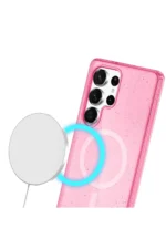 Joko Samsung Galaxy S23 Ultra Kılıf Star Magsafe Kapak - Pembe - Görsel 4
