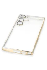 Uray store Samsung Galaxy S23 Ultra Kılıf Razer Lensli Silikon - Gold - Görsel 5