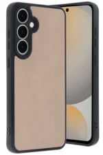 Uray store Samsung Galaxy S24 FE Kılıf Aras Deri Kapak - Pudra