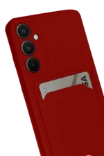Uray store Samsung Galaxy S24 FE Kılıf Kelvin Kartvizitli Silikon - Kırmızı - Görsel 2