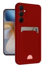 Uray store Samsung Galaxy S24 FE Kılıf Kelvin Kartvizitli Silikon - Kırmızı