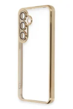 Uray store Samsung Galaxy S24 FE Kılıf Razer Lensli Silikon - Gold - Görsel 2
