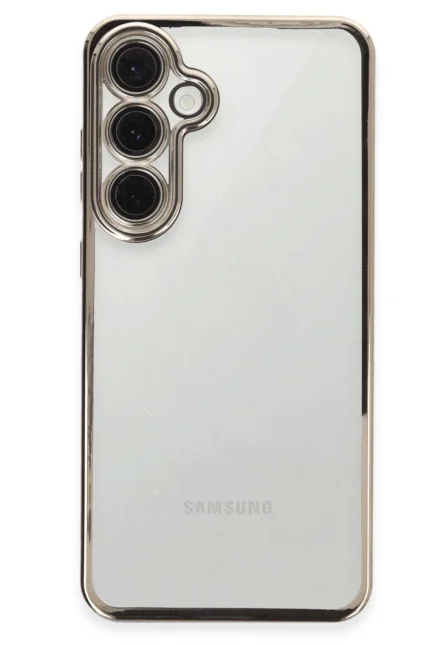Uray store Samsung Galaxy S24 FE Kılıf Razer Lensli Silikon - Titanyum Gri