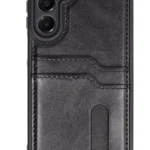 Uray store Samsung Galaxy S24 FE Kılıf Sara Kartvizitli Deri Kılıf - Siyah