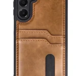 Uray store Samsung Galaxy S24 FE Kılıf Sara Kartvizitli Deri Kılıf - Taba