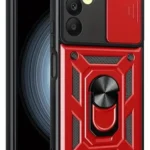 Uray store Samsung Galaxy S24 FE Pars Lens Yüzüklü Silikon - Kırmızı