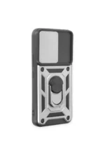 Uray store Samsung Galaxy S24 Kılıf Pars Lens Yüzüklü Silikon - Gümüş - Görsel 2