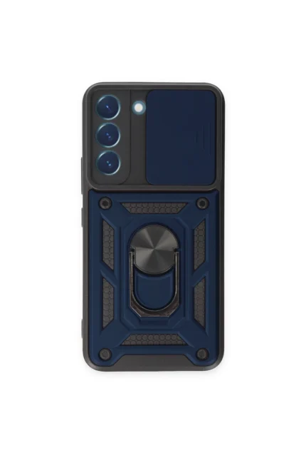 Uray store Samsung Galaxy S24 Kılıf Pars Lens Yüzüklü Silikon - Lacivert