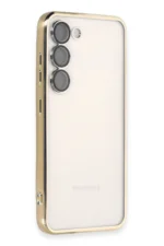 Uray store Samsung Galaxy S24 Kılıf Razer Lensli Silikon - Gold