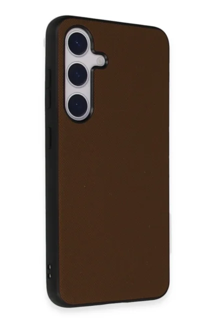 Uray store Samsung Galaxy S24 Kılıf Taft Kapak - Kahverengi