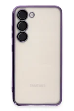 Uray store Samsung Galaxy S24 Plus Kılıf Razer Lensli Silikon - Mor - Görsel 2