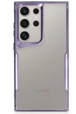 Uray store Samsung Galaxy S24 Ultra Kılıf Boyi Silikon Kapak - Derin Mor