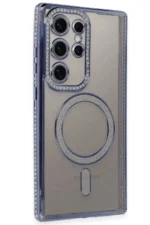 Uray store Samsung Galaxy S24 Ultra Kılıf Joke Simli Magneticsafe Kılıf - Mavi