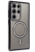 Uray store Samsung Galaxy S24 Ultra Kılıf Joke Simli Magneticsafe Kılıf - Siyah