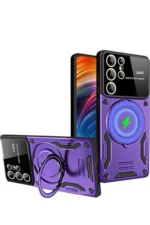 Uray store Samsung Galaxy S24 Ultra Kılıf Joy Lens Standlı Kapak - Mor