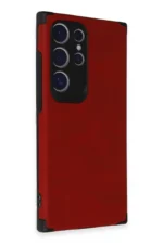 Uray store Samsung Galaxy S24 Ultra Kılıf Loop Deri Silikon - Kırmızı - Görsel 2