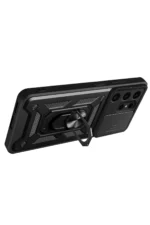 Uray store Samsung Galaxy S24 Ultra Kılıf Pars Lens Yüzüklü Silikon - Lacivert - Görsel 3