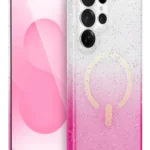 Uray store Samsung Galaxy S24 Ultra Pummel Shiny Magsafe Kapak - Pembe