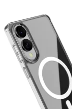 Uray store Samsung Galaxy S25 Edge Kılıf Magneticsafe Şeffaf Silikon - Şeffaf - Görsel 3