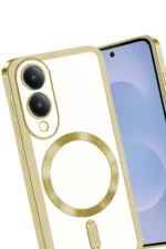 Uray store Samsung Galaxy S25 Edge Kross Magneticsafe Kapak - Gold - Görsel 3