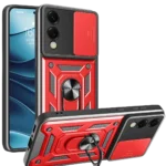 Uray store Samsung Galaxy S25 Edge Pars Lens Yüzüklü Silikon - Kırmızı