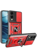 Uray store Samsung Galaxy S25 Edge Pars Lens Yüzüklü Silikon - Kırmızı