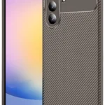 Uray store Samsung Galaxy S25 FE Auto Focus Karbon Kapak - Kahverengi