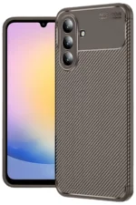 Uray store Samsung Galaxy S25 FE Auto Focus Karbon Kapak - Kahverengi