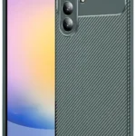 Uray store Samsung Galaxy S25 FE Auto Focus Karbon Kapak - Koyu Yeşil