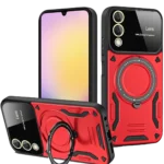 Uray store Samsung Galaxy S25 Edge Kılıf Joy Lens Standlı Kapak - Kırmızı