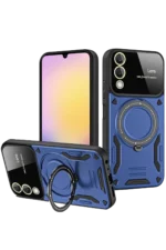 Uray store Samsung Galaxy S25 Edge Kılıf Joy Lens Standlı Kapak - Lacivert