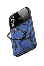 Uray store Samsung Galaxy S25 Edge Kılıf Joy Lens Standlı Kapak - Lacivert - Görsel 4