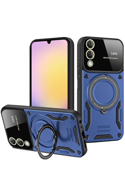 Uray store Samsung Galaxy S25 Edge Kılıf Joy Lens Standlı Kapak - Lacivert