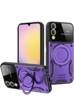 Uray store Samsung Galaxy S25 Edge Kılıf Joy Lens Standlı Kapak - Mor