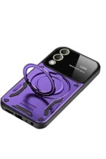 Uray store Samsung Galaxy S25 Edge Kılıf Joy Lens Standlı Kapak - Mor - Görsel 3