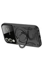 Uray store Samsung Galaxy S25 Edge Kılıf Joy Lens Standlı Kapak - Siyah - Görsel 2