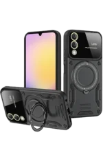 Uray store Samsung Galaxy S25 Edge Kılıf Joy Lens Standlı Kapak - Siyah