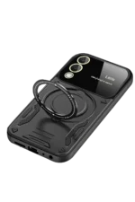 Uray store Samsung Galaxy S25 Edge Kılıf Joy Lens Standlı Kapak - Siyah - Görsel 3