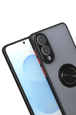 Uray store Samsung Galaxy S25 Edge Kılıf Montreal Yüzüklü Silikon Kapak - Siyah - Görsel 2