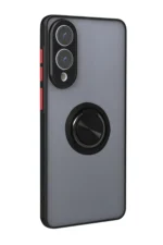 Uray store Samsung Galaxy S25 Edge Kılıf Montreal Yüzüklü Silikon Kapak - Siyah - Görsel 3
