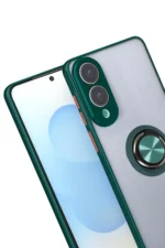 Uray store Samsung Galaxy S25 Edge Kılıf Montreal Yüzüklü Silikon Kapak - Yeşil - Görsel 2