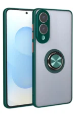 Uray store Samsung Galaxy S25 Edge Kılıf Montreal Yüzüklü Silikon Kapak - Yeşil