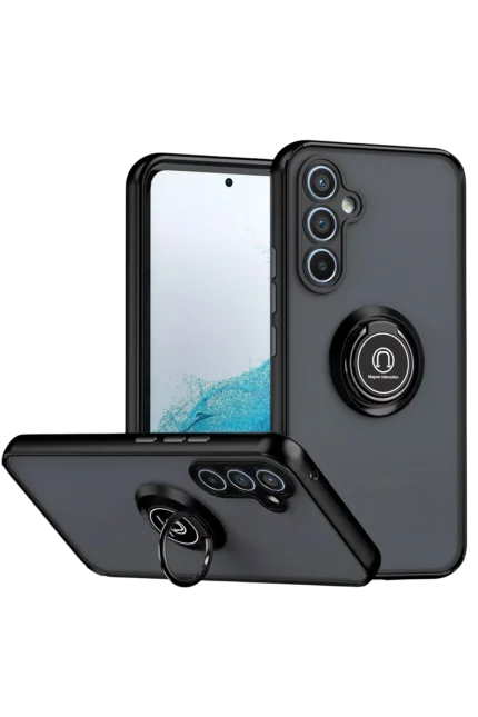 Uray store Samsung Galaxy S25 FE Montreal Yüzüklü Silikon Kapak - Siyah